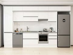 Alvinka 380X240 Cm High Gloss Mutfak Dolabı Mbb-E80B50S50-1 High Gloss | Beyaz - Mdf