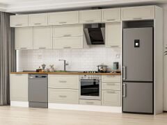 Alvinka 400X240 Cm Klasik Mebran Mutfak Dolabı Beyaz Beyaz Mb-E90S60S50-2