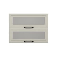 Alvinka Mutfak Modül Mbr_A Üst 2Yk1R 80-H60Cm Dolap Cam Beyaz Kumtaşı Mdf