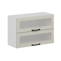 Alvinka Mutfak Modül Mbr_A Üst 2Yk1R 90-H60Cm Dolap Cam Beyaz Kumtaşı Suntalam