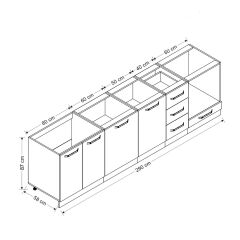 Minar 290 Cm Mutfak Dolabı Beyaz 290-B3