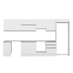 Alvinka 385X222 Cm High Gloss Mutfak Dolabı Mb-E80S45S60-1 High Gloss | Beyaz - Suntalam