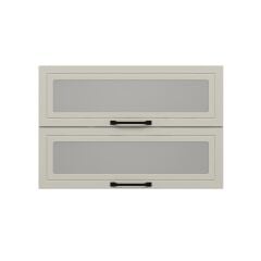 Alvinka Mutfak Modül Mbr_A Üst 2Yk1R 90-H60Cm Dolap Cam Beyaz Kumtaşı Mdf