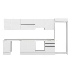 Alvinka 385X222 Cm High Gloss Mutfak Dolabı Mb-E80S45S60-1 High Gloss | Beyaz - Mdf