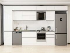 Alvinka 380X240 Cm High Gloss Mutfak Dolabı Mbb-E80B50S50-2 High Gloss | Beyaz - Mdf