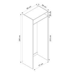 Alvinka Mutfak Modül Mbr_C 80-H240Cm Buz Dolabı Beyaz Antrasit Mdf