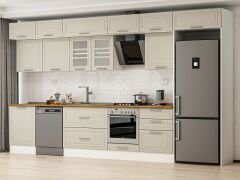 Alvinka 410X240 Cm Klasik Mebran Mutfak Dolabı Beyaz Beyaz Mb-E90S60S60-3