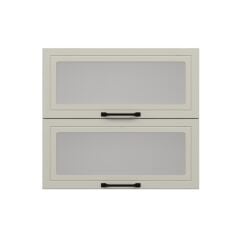 Alvinka Mutfak Modül Mbr_A Üst 2Yk1R 80-H72Cm Dolap Cam Beyaz Kumtaşı Mdf