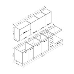 Minar 290 Cm Mutfak Dolabı Beyaz 290-B6