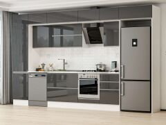 Alvinka 380X240 Cm High Gloss Mutfak Dolabı Mbb-E80B50S50-2 High Gloss | Antrasit - Mdf