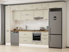 Alvinka 370X240 Cm Klasik Mebran Mutfak Dolabı Beyaz Beyaz Mbb-E90B40S40-1