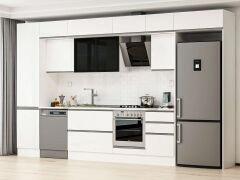 Alvinka 380X240 Cm High Gloss Mutfak Dolabı Mbb-E80B50S50-3 High Gloss | Beyaz - Suntalam