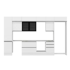 Alvinka 380X240 Cm High Gloss Mutfak Dolabı Mbb-E80B50S50-3 High Gloss | Beyaz - Suntalam