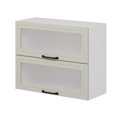 Alvinka Mutfak Modül Mbr_A Üst 2Yk1R 90-H72Cm Dolap Cam Beyaz Kumtaşı Mdf