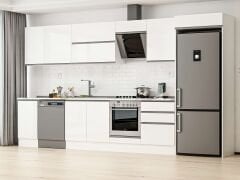 Alvinka 385X222 Cm High Gloss Mutfak Dolabı Mb-E80S45S60-2 High Gloss | Beyaz - Mdf