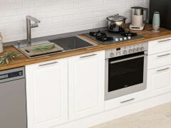 Alvinka 300X210 Cm Klasik Mebran Mutfak Dolabı Mb-E90B45S45-1 Mebran | Beyaz - Suntalam