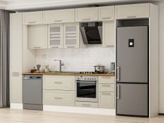 Alvinka 370X240 Cm Klasik Mebran Mutfak Dolabı Beyaz Beyaz Mbb-E90B40S40-3