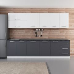 Minar 290 Cm Mutfak Dolabı Beyaz Antrasit 290-A1