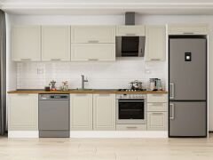 Alvinka 390X222 Cm Klasik Mebran Mutfak Dolabı Mb-E90S60S40-2 Mebran | Kumtaşı - Mdf