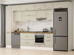 Alvinka 375X240 Cm Klasik Mebran Mutfak Dolabı Beyaz Beyaz Mbb-E90B40S45-1