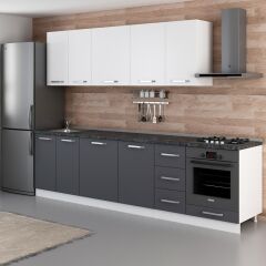 Minar 290 Cm Mutfak Dolabı Beyaz Antrasit 290-A3