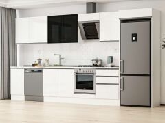 Alvinka 385X222 Cm High Gloss Mutfak Dolabı Mb-E80S45S60-3 High Gloss | Beyaz - Suntalam