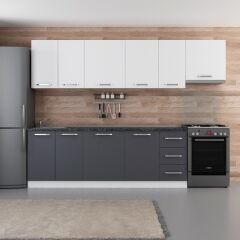 Minar 290 Cm Mutfak Dolabı Beyaz Antrasit 290-A4