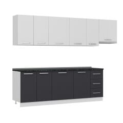 Minar 290 Cm Mutfak Dolabı Beyaz Antrasit 290-A4