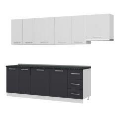 Minar 290 Cm Mutfak Dolabı Beyaz Antrasit 290-A4