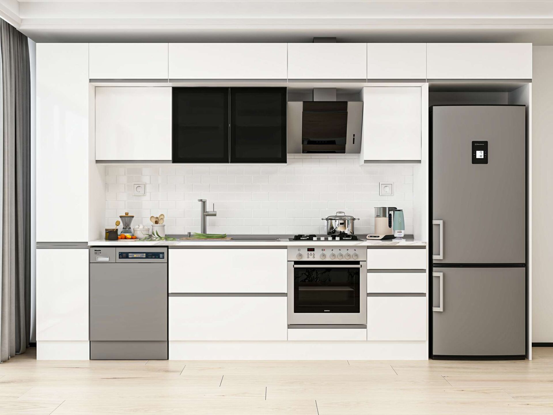 Alvinka 365X240 Cm High Gloss Mutfak Dolabı Mbb-E80B40S45-3