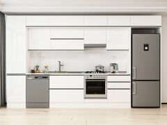 Alvinka 390X240 Cm High Gloss Mutfak Dolabı Mbb-E80B50S60-1 High Gloss | Beyaz - Mdf