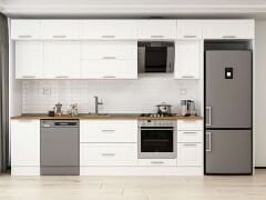 Alvinka 375X240 Cm Klasik Mebran Mutfak Dolabı Beyaz Beyaz Mb-E90S45S40-2 Mebran | Beyaz - Mdf