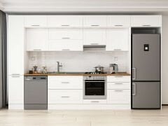 Alvinka 390X240 Cm Klasik Mebran Mutfak Dolabı Beyaz Beyaz Mbb-E90B40S60-1