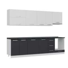 Minar 290 Cm Mutfak Dolabı Beyaz Antrasit 290-A8