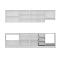 Minar 290 Cm Mutfak Dolabı Beyaz Antrasit 290-A8