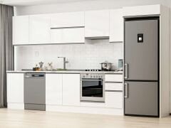 Alvinka 370X222 Cm High Gloss Mutfak Dolabı Mb-E80S50S40-1 High Gloss | Beyaz - Mdf