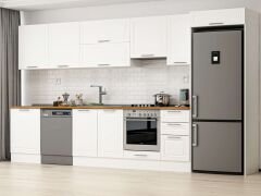 Alvinka 395X222 Cm Klasik Mebran Mutfak Dolabı Mb-E90S60S45-1 Mebran | Beyaz - Suntalam