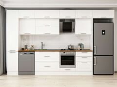 Alvinka 390X240 Cm Klasik Mebran Mutfak Dolabı Beyaz Beyaz Mbb-E90B40S60-2