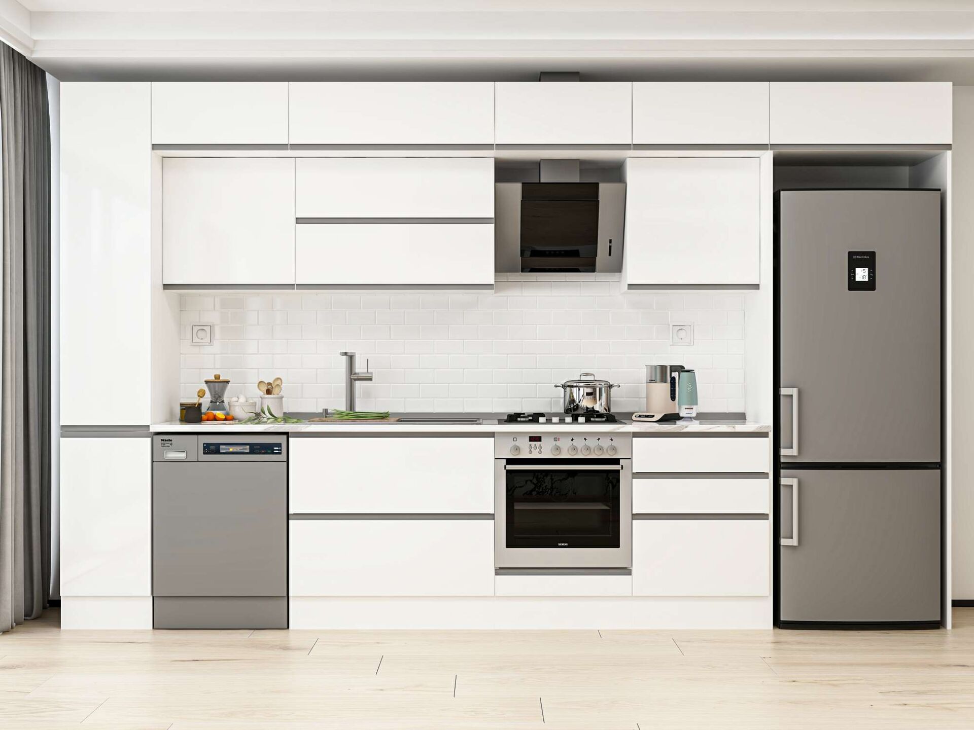 Alvinka 380X240 Cm High Gloss Mutfak Dolabı Mbb-E80B40S60-2