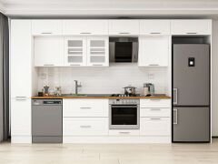 Alvinka 390X240 Cm Klasik Mebran Mutfak Dolabı Beyaz Beyaz Mbb-E90B40S60-3