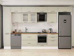 Alvinka 390X240 Cm Klasik Mebran Mutfak Dolabı Beyaz Beyaz Mbb-E90B40S60-3