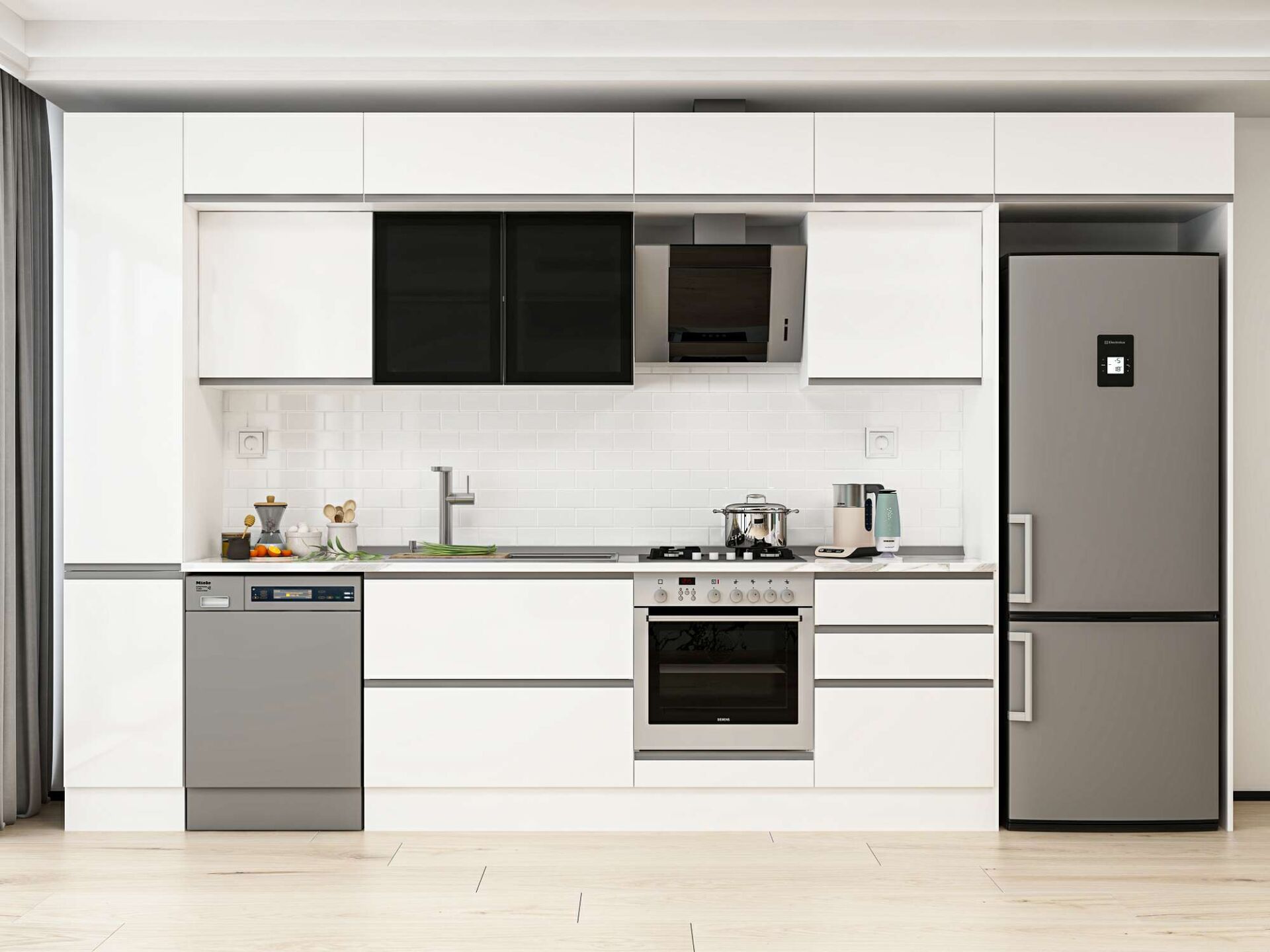 Alvinka 380X240 Cm High Gloss Mutfak Dolabı Mbb-E80B40S60-3