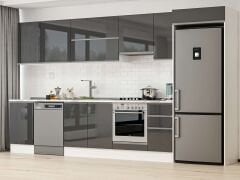 Alvinka 370X222 Cm High Gloss Mutfak Dolabı Mb-E80S50S40-1 High Gloss | Antrasit - Mdf