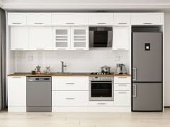 Alvinka 375X240 Cm Klasik Mebran Mutfak Dolabı Beyaz Beyaz Mb-E90S45S40-3 Mebran | Beyaz - Suntalam