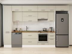 Alvinka 375X240 Cm Klasik Mebran Mutfak Dolabı Beyaz Beyaz Mbb-E90B45S40-1
