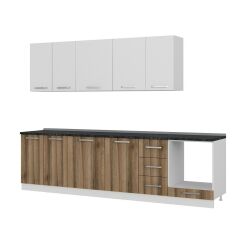 Minar 290 Cm Mutfak Dolabı Beyaz Dore 290-D3