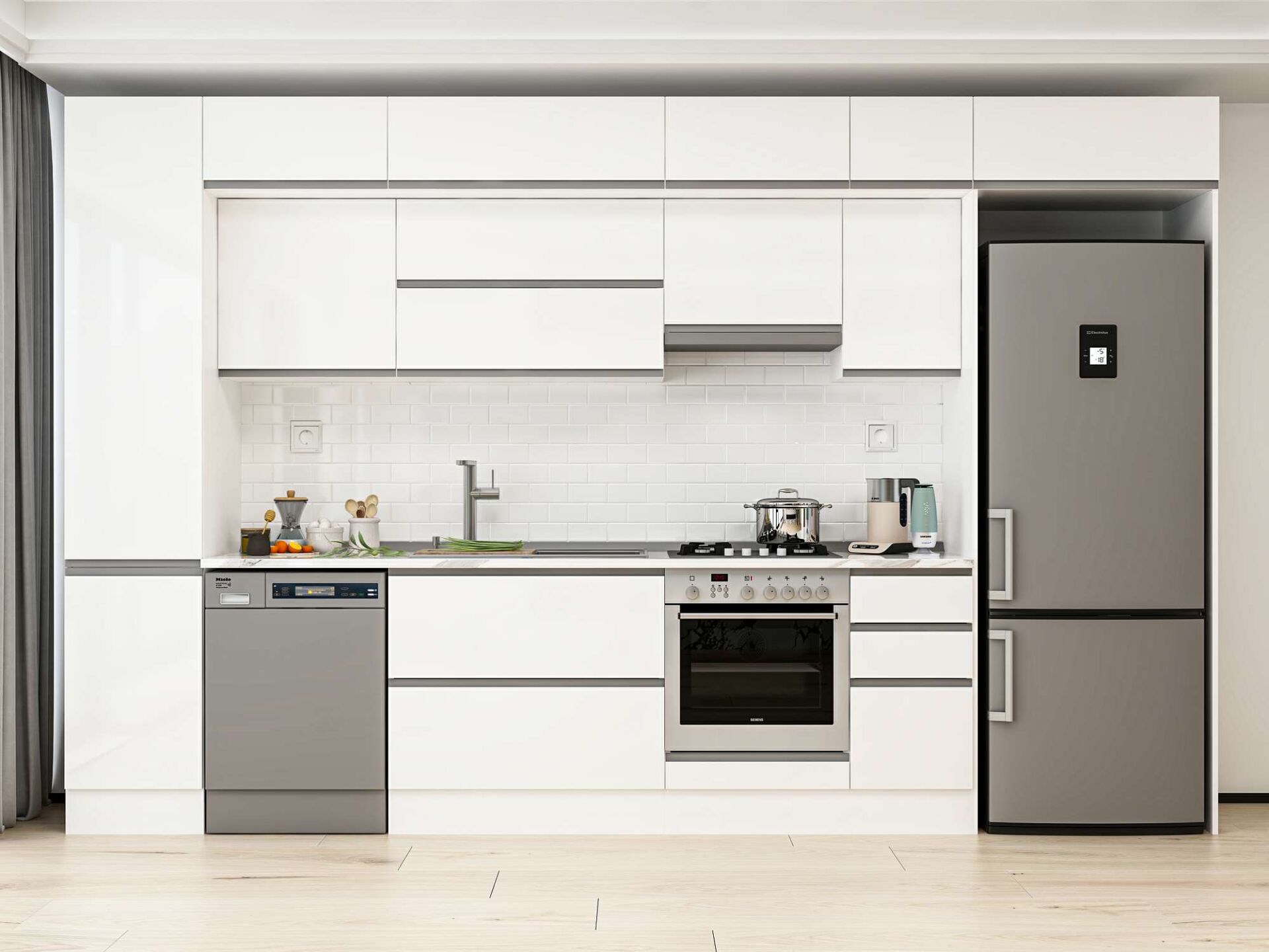 Alvinka 365X240 Cm High Gloss Mutfak Dolabı Mbb-E80B45S40-1