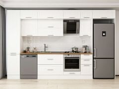 Alvinka 375X240 Cm Klasik Mebran Mutfak Dolabı Beyaz Beyaz Mbb-E90B45S40-2