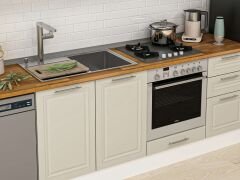 Alvinka 300X210 Cm Klasik Mebran Mutfak Dolabı Mb-E90B45S45-2 Mebran | Kumtaşı - Mdf