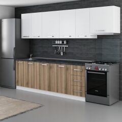 Minar 290 Cm Mutfak Dolabı Beyaz Dore 290-D4